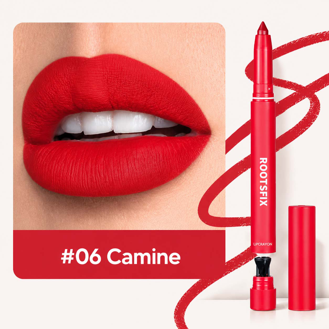 💄RootsFix 2-in-1 Matte Lip Crayon Lipstick & Liner