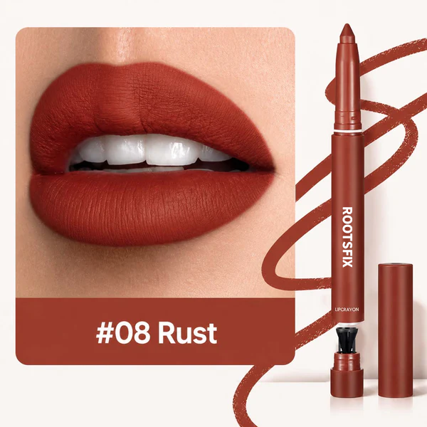 💄RootsFix 2-in-1 Matte Lip Crayon Lipstick & Liner