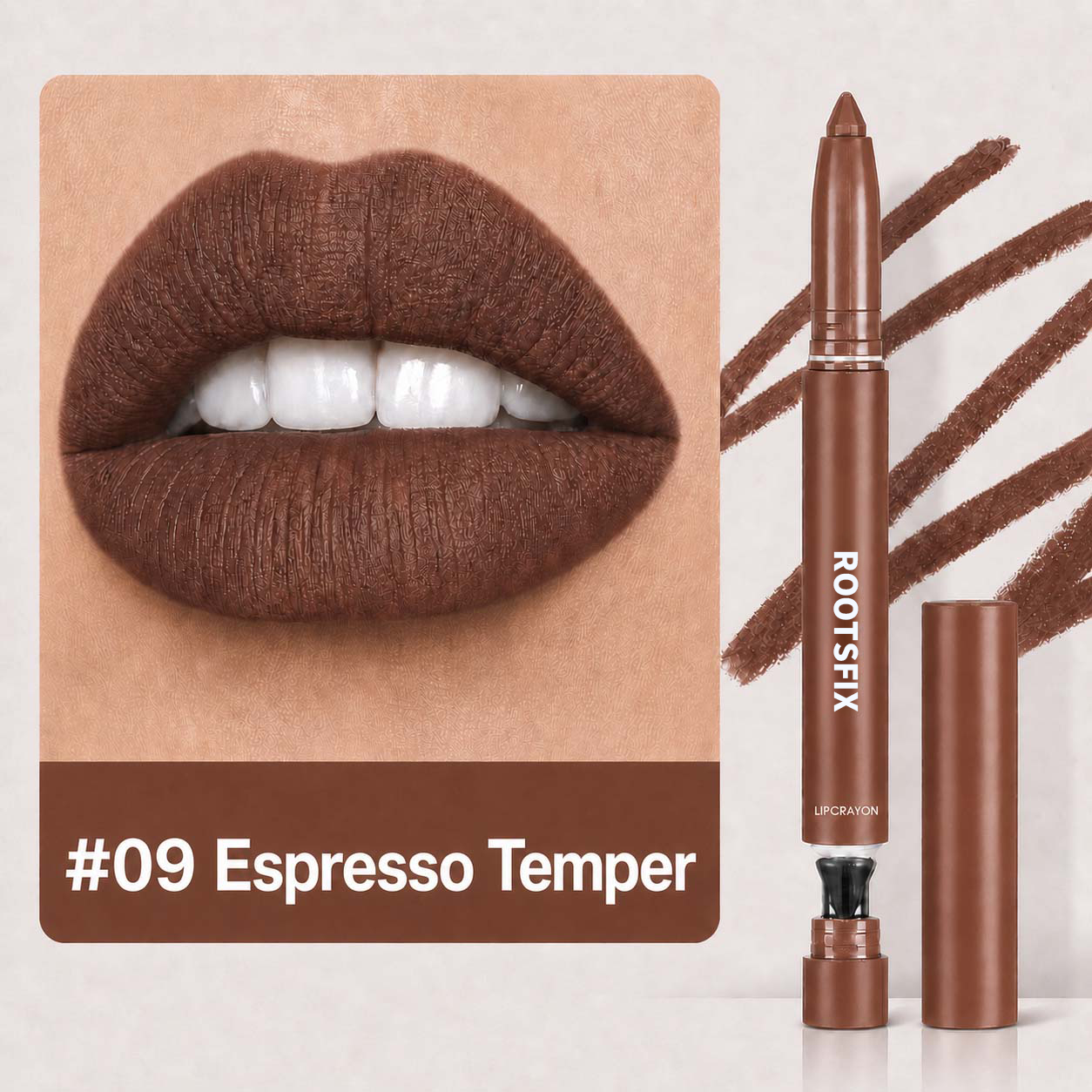 💄RootsFix 2-in-1 Matte Lip Crayon Lipstick & Liner